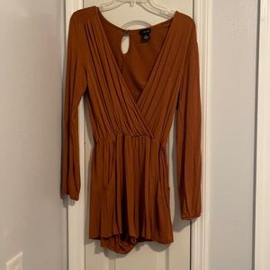Rust colored long sleeve romper